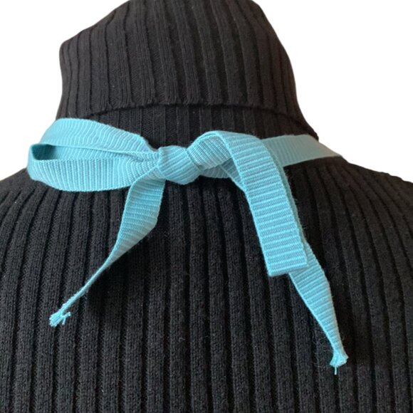 3x35$ 🐿 🍁 CREATION -Short necklace double layers with ribbon attach Aqua brown - Picture 6 of 10